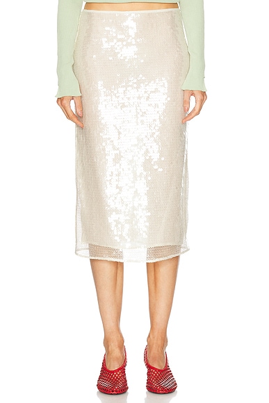 Stella McCartney Sequin Skirt in Cream