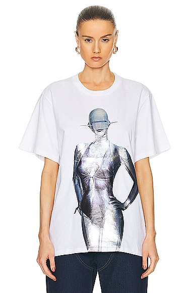 Stella Mccartney Womens Pure White X Sorayama Graphic-print Cotton-jersey T-shirt
