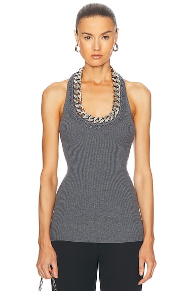 Stella McCartney Falabella Chain Top in Dark Grey