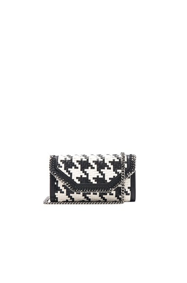 Falabella Box Eco Alter Houndstooth Weave Clutch