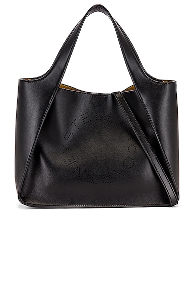 Stella McCartney Leather Crossbody Logo Bag in Black