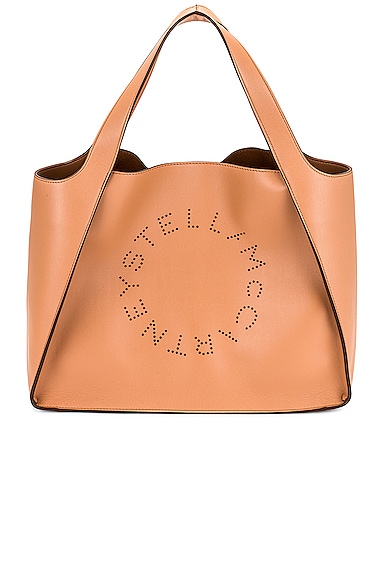 Stella McCartney Eco Soft Nappa Logo Tote in Tan