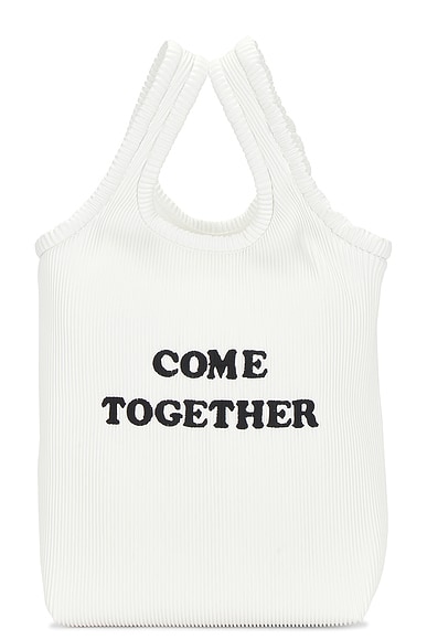 Stella McCartney Come Together Slogan Printed Tote Bag in White