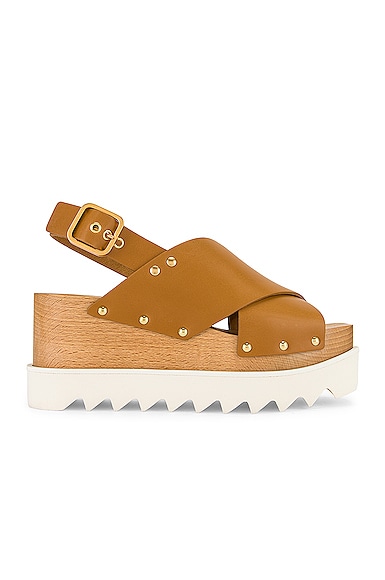 Stella McCartney Percy Platform Sandals in Light Tan | FWRD