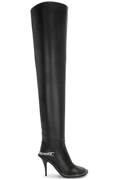 Stella Mccartney Ryder Knee-high Stiletto Boots In Black