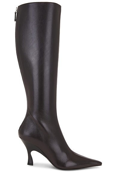 Jimmy Choo Mavis 85 Glitter Boots in Silver FWRD