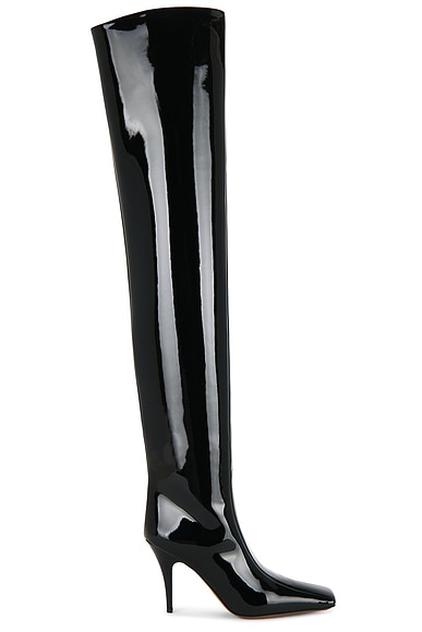 Stella McCartney Patent Alter Mat 95 Over The Knee Boot in Black