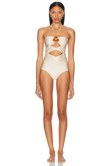 Shani Shemer Cinna One Piece Swimsuit in Macademia
