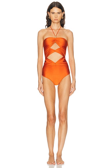 Shani Shemer Salma One Piece Swimsuit in Jaffa Orange