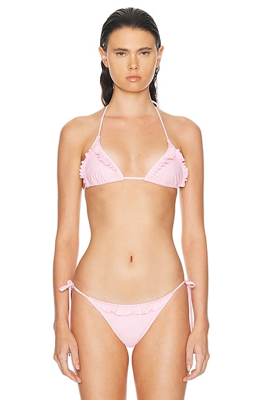 Shani Shemer Beth Bikini Top in Baby Pink