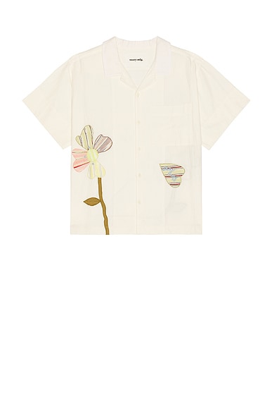 Story mfg. Greetings Shirt in Ecru Pansy