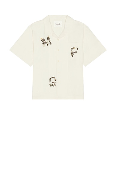 Story mfg. Greetings Shirt in Ecru Clover Embroidery