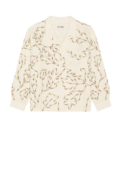 Story mfg. Greetings Long Sleeve Shirt in Sage Leaf Ribbon