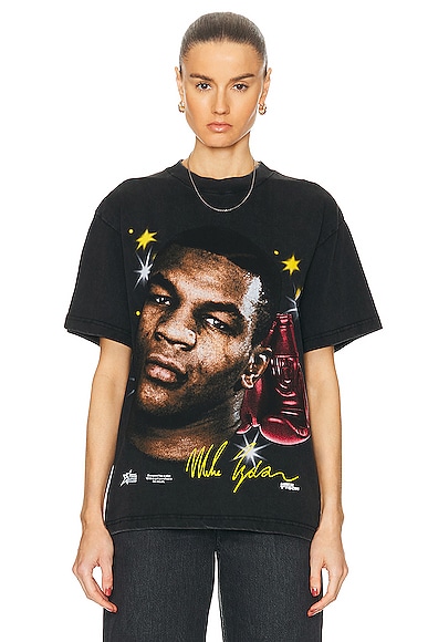 Stadium LA Mike Tyson Airbrush Gloves Tee in Washed Black