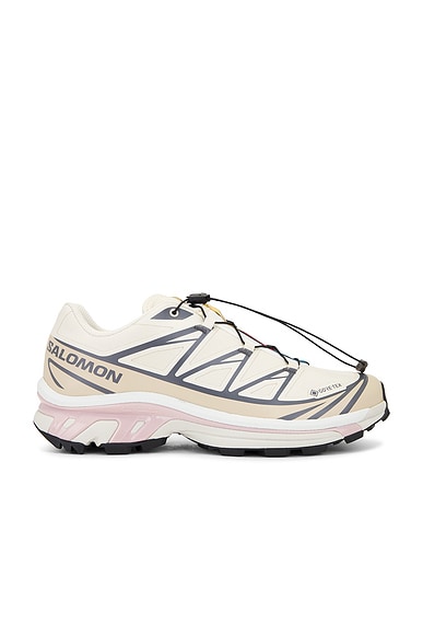 Salomon Xt-6 Gtx in Almond Milk, Feather Gray, & Pale Mauve