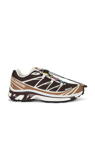 Salomon XT-6 Sneakers in Black Coffee, Burro, & Bitter Chocolate