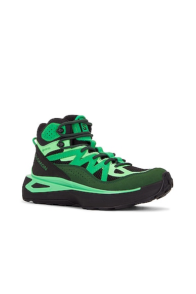 Shop Salomon Odyssey Elmt Mid Gtx Sneaker In Eden  Bright Green  & Black
