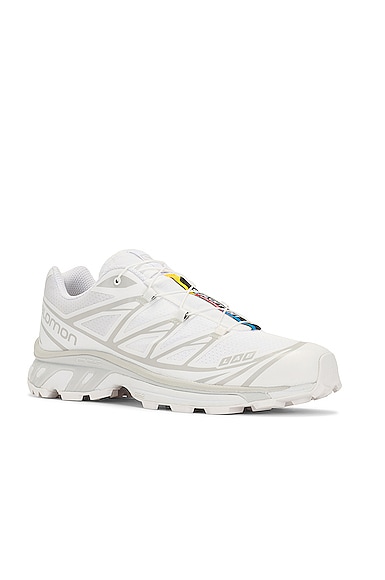 Shop Salomon Xt-6 Sneakers In White  White  & Lunar Rock