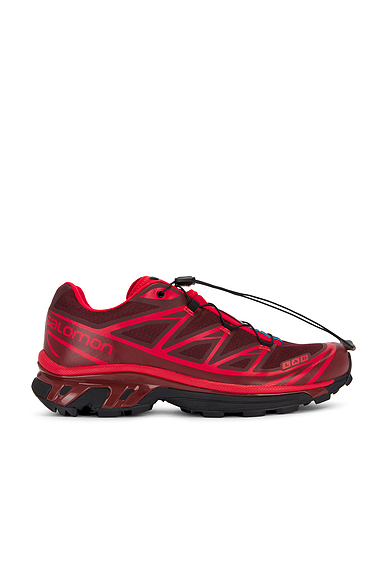 Salomon XT-6 Sneaker in Rum Raisin, High Risk Red, & Fired Brick