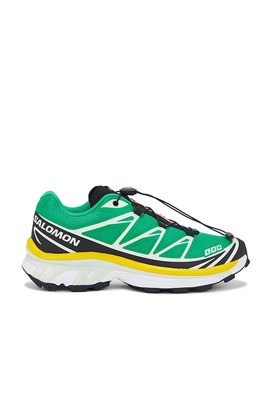 Salomon XT-6 Sneaker in Bright Green, Black, & Sulphur Spring