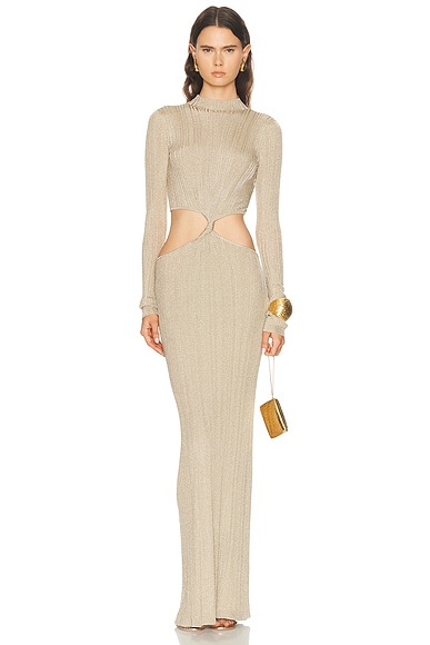 Metallic Twist Maxi Dress