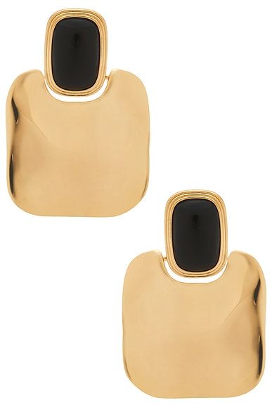 SAME Stone Drop Earrings in Gold & Black