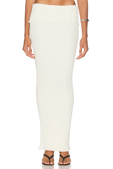 Ribbed Knit Maxi Skirt