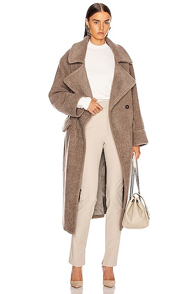 Smythe Teddy Coat In Greige Modesens