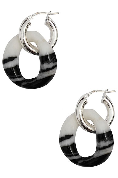 Bad Orb Zebra Earrings in Zebra & Sterling Silver