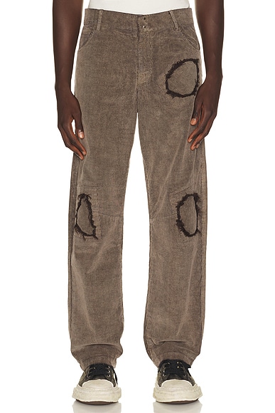 Strike Oil Rip And Repair Pleat Knee Cords in Brown