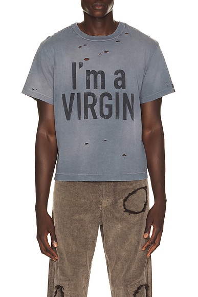 Strike Oil I'm A Virgin Tee in Charcoal