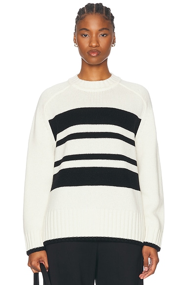 Isabel Marant Etoile Goya Striped Alpaca Knit Sweater in Ecru FWRD