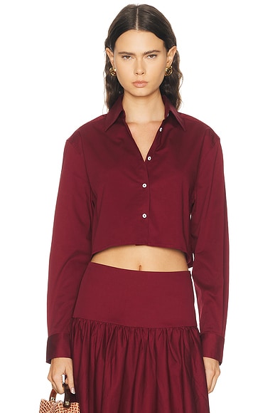 Solid & Striped The Cropped Avril Top in Sangria
