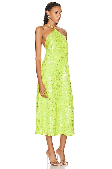 Shop Saks Potts Dax Dress In Neon Green Sequin