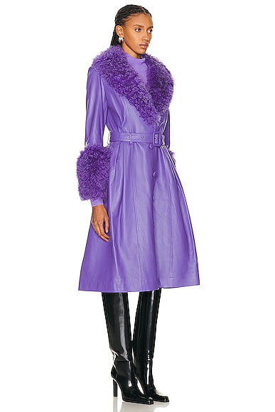 Shop Saks Potts Foxy Shearling Coat In Purple