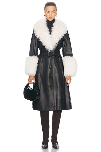 Saks Potts Foxy Coat in Black & Cloud