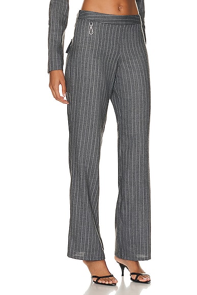 Shop Saks Potts Payton Pants In Grey Pinstripe