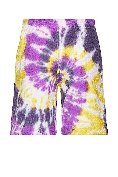 Shop South2 West8 String Easy Short Cotton Pile Tie Dye In B-yellow & Purple
