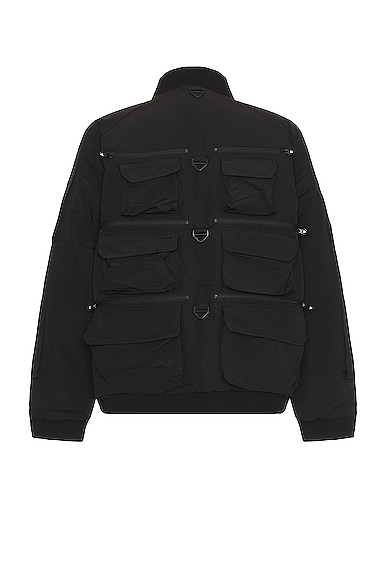 Shop South2 West8 Multi-pocket Zipped Down Jacket In Black
