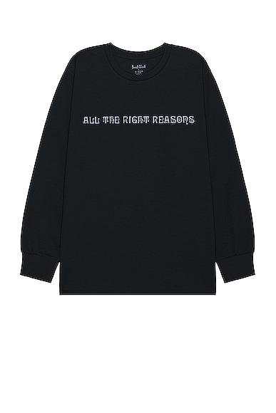 South2 West8 All The Right Reasons Crew Neck Tee in Black