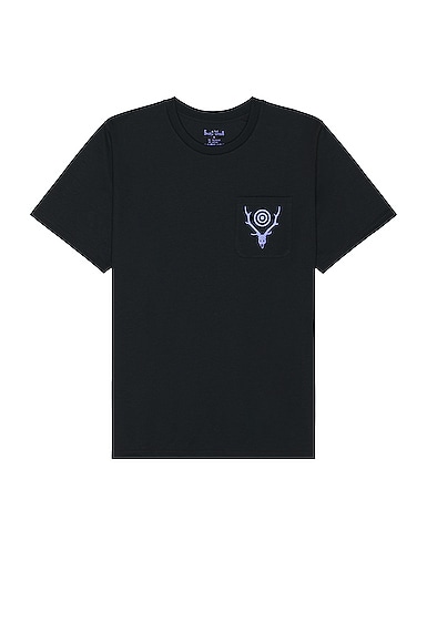 South2 West8 Round Pocket T-shirt In Black