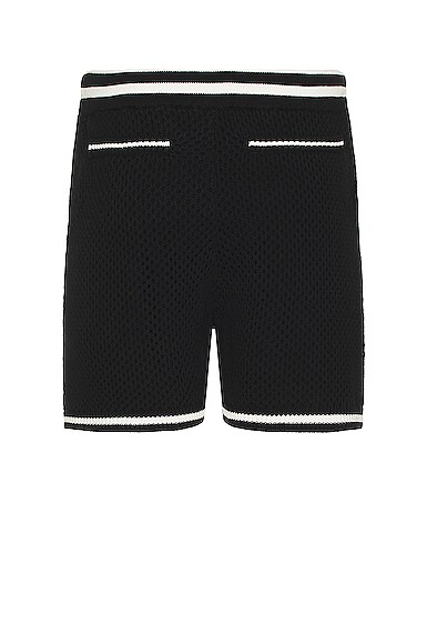 Shop Ser.o.ya Bruce Crochet Short In Black & White
