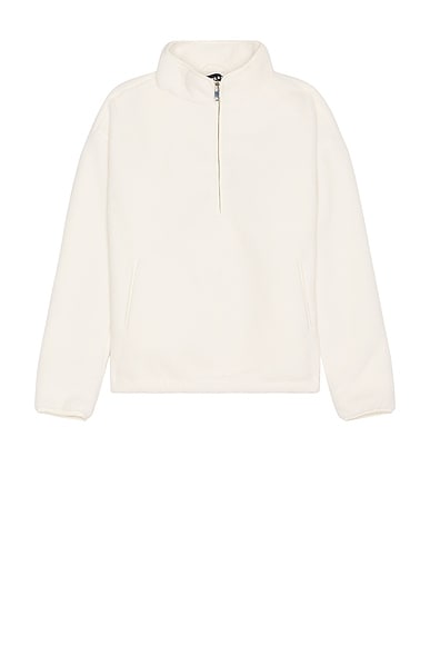 SER.O.YA Carter Faux Shearling Zip Jacket in Eggshell