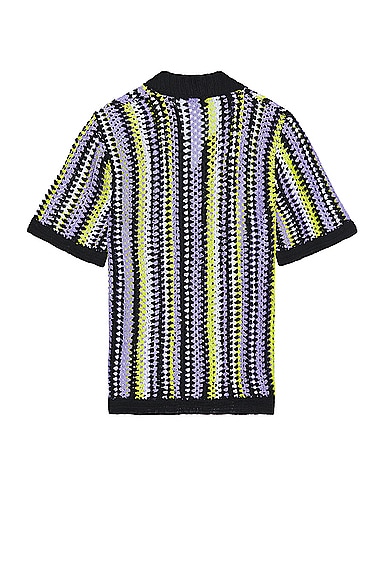 Shop Ser.o.ya Arthur Crochet Shirt In Black & Multi