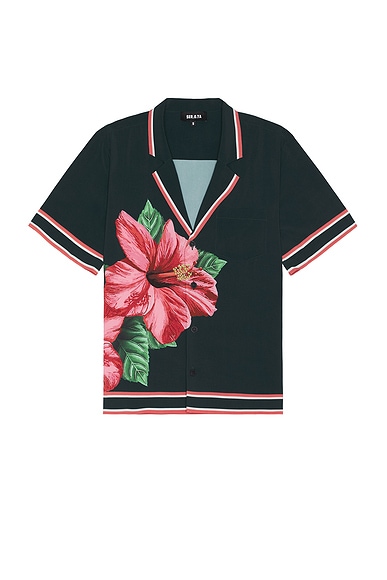 SER.O.YA Malibu Swim Shirt in Hibiscus Print