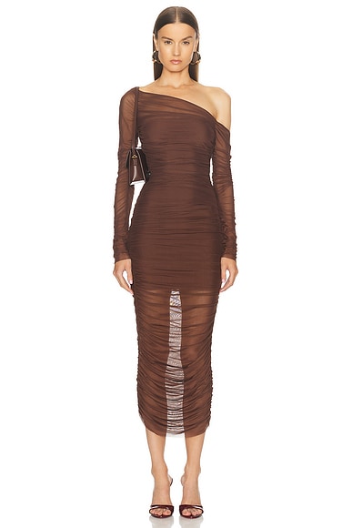 The Sei Long Sleeve Asymmetric Dress in Black | FWRD The Sei Long Sleeve Asymmetric Dress in Black | FWRD