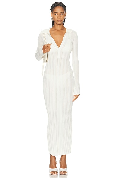 Dion Lee Stripe Rib Twist Dress in Dove FWRD