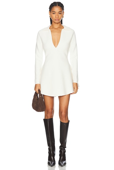 SER.O.YA Clara Knit Mini Dress in Eggshell