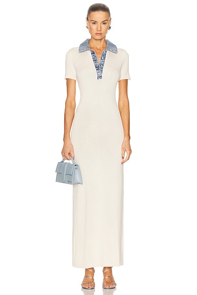 SER.O.YA Reye Maxi Dress in Eggshell & Coastline