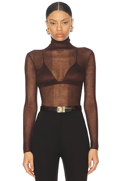 Nanushka Cleto Top in Brown FWRD
